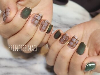 プリンセスネイル(Princess nail)/もこもこチェック柄ネイル 11600