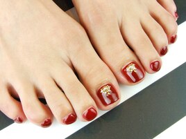 ボルドー×フットネイル
