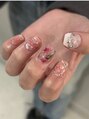 ニー(nee) 韓国ニュアンス手描きネイル色鉛筆ネイル
