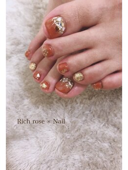 ネイルサロン リッチ ローズ(Nail salon Rich rose)/ＦＯＯＴ×ニュアンス