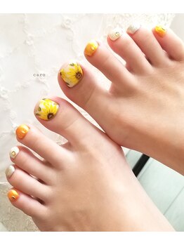 カロ スリムアンドビューティー(caro)/ひまわりフットネイル
