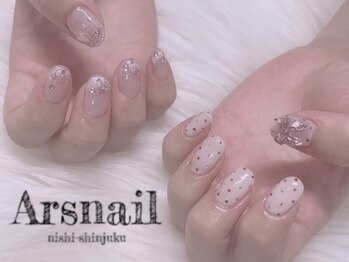 アルスネイル(Ars nail)/カラフルドットちぐはぐネイル