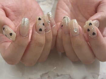 シルバー ハートネイル