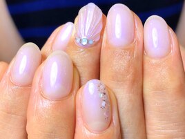 人魚の鱗ネイル　シェル　夏