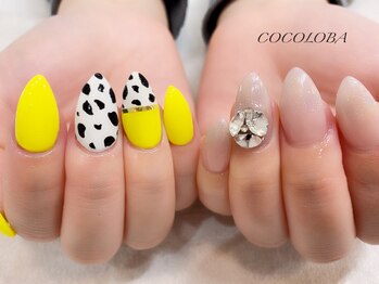 ココロバ ネイルアンドビューティーサロン(COCOLOBA)/イエロー×ダルメシアン♪