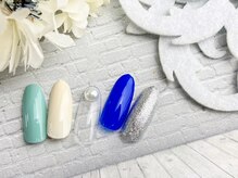 ネイルサロン&スクール ジーナ(GINA)/ブルー×ラメ