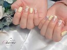 チェック×リボンネイル
