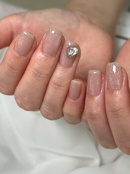 ラメワンカラーネイル