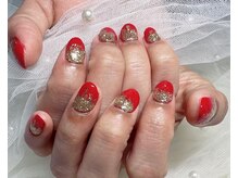 ジェー エス シー ネイル(J.S.C.nail)/グラデーション/ラメ/レッド