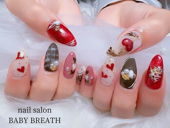 ベイビーブレス(BABY BREATH)/持ち込み☆バレンタインネイル