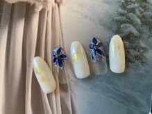 ネイルサロン&スクール ジーナ(GINA)/ブルーのフラワーがエレガント★