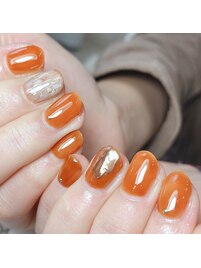 ハンド☆オレンジブラウン