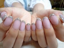 アミュリー ネイル アトリエ(Amury nail atelier)/フラッシュラメ ガラスフレンチ