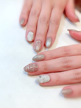 ハーティーネイル hearty nail 溝の口店/ツイードネイル