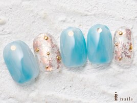 水色もやもやネイル8480円