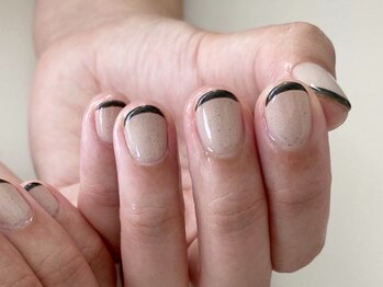 アルナイズネイル(Arnaiz nail)/砂ジェルダークブラウンフレンチ