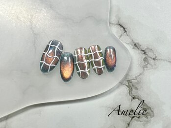 アメリ(Amelie)/マグネット/ぷっくり/チェック柄