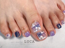 W-225 大人可愛い紫陽花ネイル