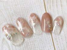 アミネイルズ(AmiNails)/クリアマーブルネイル♪