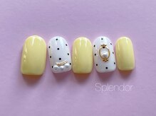 ネイルサロン スプレンダー(Splendor)/ドット×イエロー