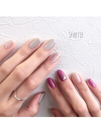 ◆アシメカラー抜け感ネイル◆