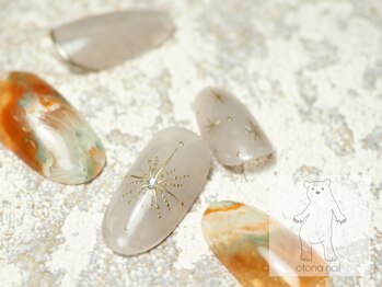 オトナネイル(otona nail)/星モチーフと天然石メノウネイル