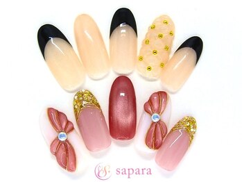 津田沼ネイルサロン サパラ(sapara)の写真/気持ちが高揚する指先を☆素早く丁寧に描かれるアートの数々に思わずため息が♪爪に優しいパラジェル使用◎