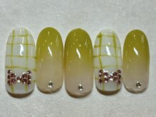 ネイルアンドアイラッシュ ネネ/ニュアンス リボン ストーン