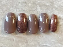 エムドットネイル 池袋(m.nail)/ピンクブラウン×マグ×ドット