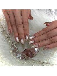 秋カラーマグネットネイル☆