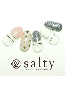 ネイルアンドアイラッシュサロン ソルティ 寺田町(salty)/変形フレンチ