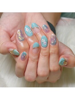 ルピナス(LUPINAS)/定額コースの梅雨ネイル