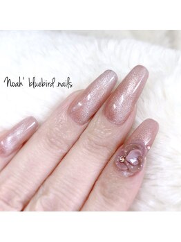 ノアブルーバードネイルズ(Noah' bluebird .nails)/マグネットネイル+フラワー