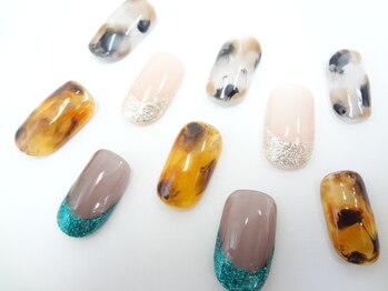 ネイルサロン クイール 小山店(NAIL SALON QUILL)/べっ甲＆ラメフレンチ