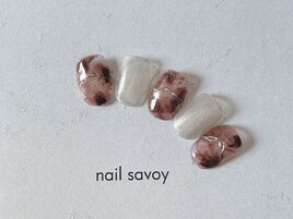 ボルドーべっ甲ネイル8800円