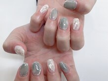 モルフォネイル(Morpho nail)/#ブラウン#ニュアンス#大理石