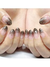 センスネイル(Sense nail)/ブラックラメグラデーション