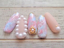 パール×フラワーネイル