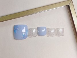紫陽花フットネイル　¥7800