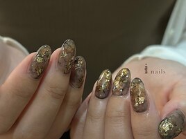 鉱物モノトーン天然石ネイル