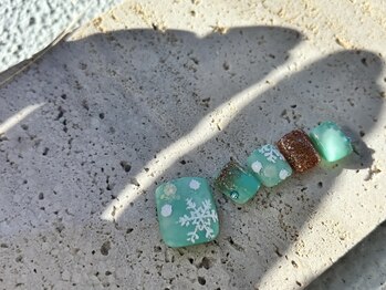 テテネイル(tete.nail)/フット　雪の結晶パウダースノー