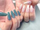 ちぐはぐシンプルネイル