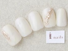 アイネイルズ 三宮店(I nails)/ホワイトマーブル￥6000