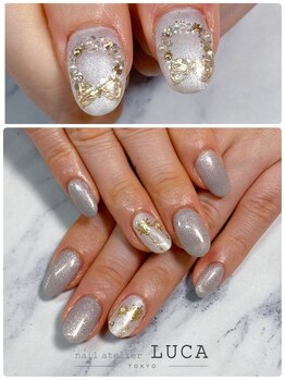 ネイルアトリエルカ(nail atelier LUCA)/M-970 大人上品クリスマスネイル