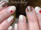 バレンタインネイル