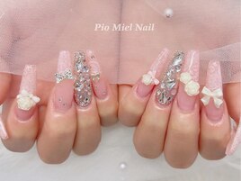 ピンク×シルバー×ローズリボン