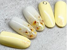 チェリーズネイル(Cherrys Nail)/春 押し花 イエローネイル