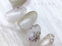ヴィヴィアン ネイル(Vivian nail)/押し花　ニュアンスフラワー