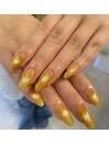 イエローマグネットネイル♪