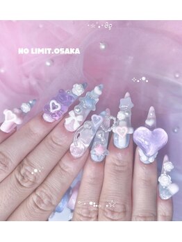 ノーリミットオオサカ 心斎橋(NOLIMIT.OSAKA)/フィルイン/長さだしネイル